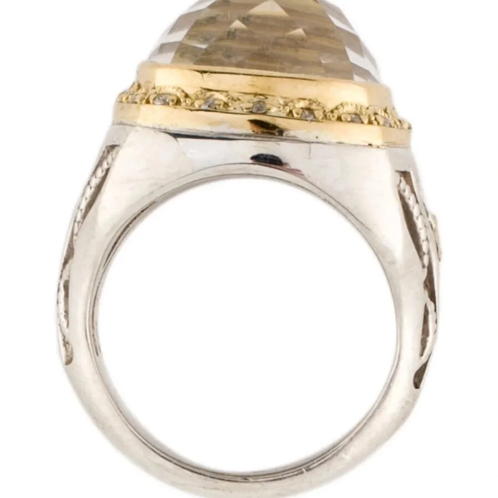 Tacori Diamond Quartz sterling silver 18k gold ring